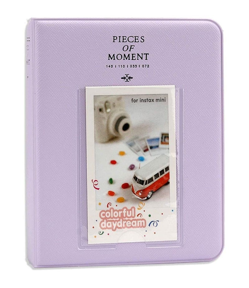 FotoCart [Instax Mini 64 Page Photo Album] Pieces of Moment Book Album Compatible for Films of Fujiflm Instax Mini 7s 8 8+ 9 25 26 50s 70 90 10 11 30 55 20 50 7 LiPlay & Hello Kitty (Light Purple) - Image 1