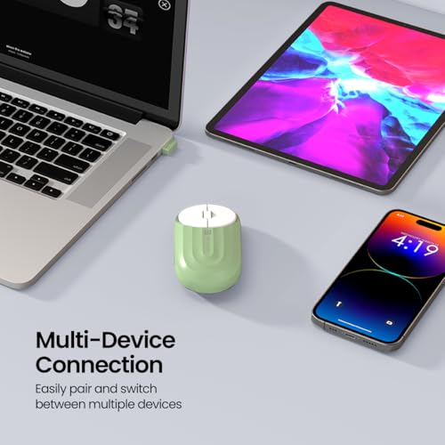 Portronics Toad 6 Bluetooth Wireless Mouse with 2.4 GHz USB Receiver, Multi-Device Pairing, Built in Battery, 1200 DPI Sensor(Green) - Image 3