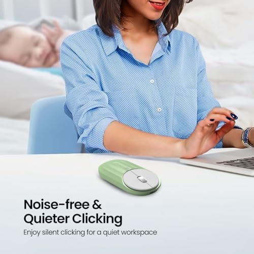 Portronics Toad 6 Bluetooth Wireless Mouse with 2.4 GHz USB Receiver, Multi-Device Pairing, Built in Battery, 1200 DPI Sensor(Green) - Image 5