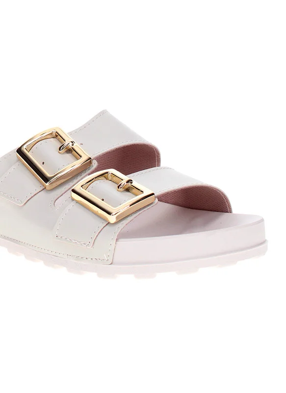 موليكا Moleca Ladies Flat Sandals White | Made In Brazil