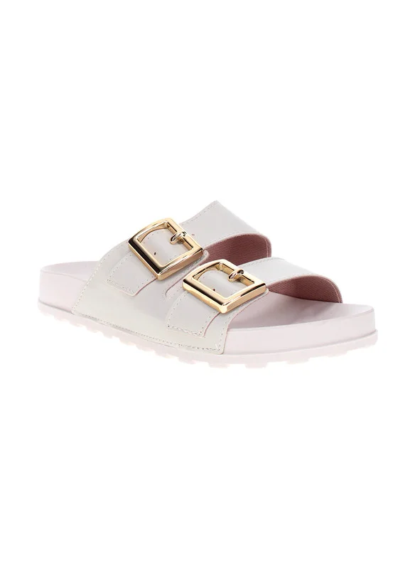 موليكا Moleca Ladies Flat Sandals White | Made In Brazil