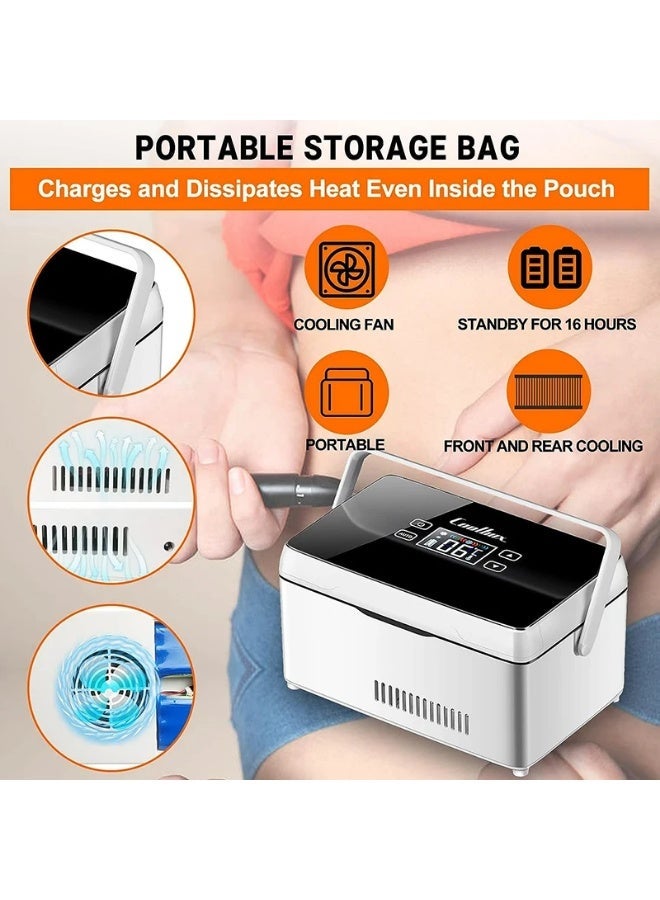 ڤامس لونا صندوق تبريد الإنسولين مع بطاريتين – ثلاجة سيارة محمولة كبيرة السعة مناسبة للاستخدام في الخارج والسفر – متوافق مع الجهد السعودي ومقبس بريطاني - Image 5