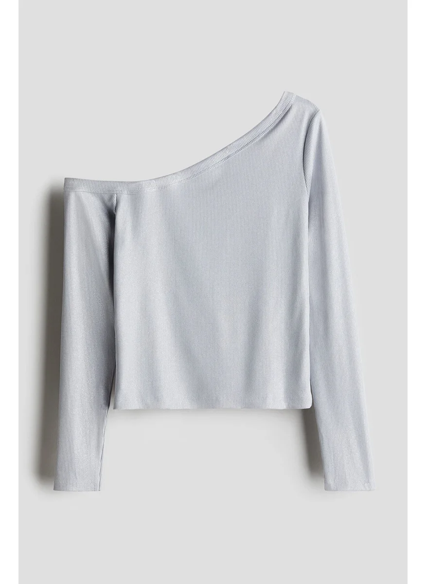 H&M Ribbed One-Shoulder Top