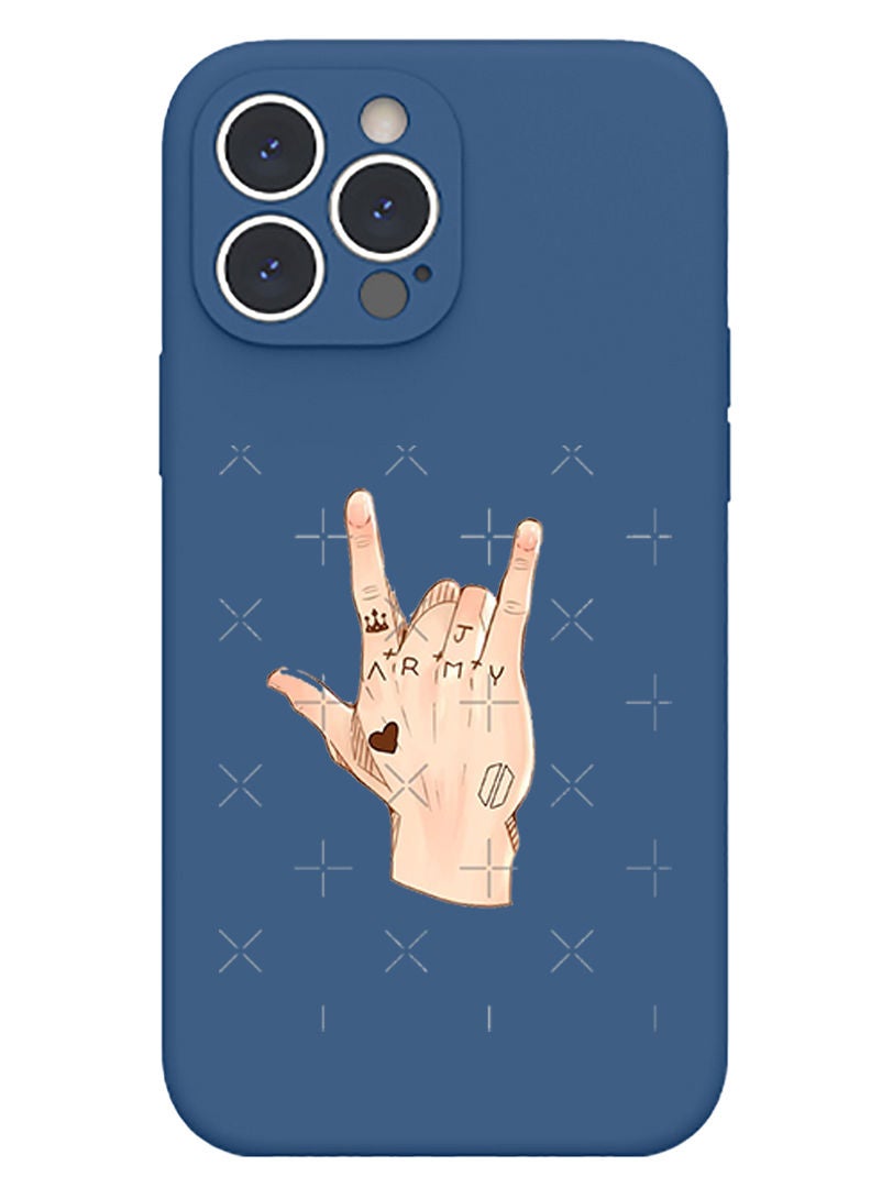 Theodor Protective Slim Fit Case Liquid Silicone Cover with Full Body Protection Anti-Scratch Shockproof Case For iPhone 13 Pro Max Blue  - Astronaut holding skateboard - Image 1