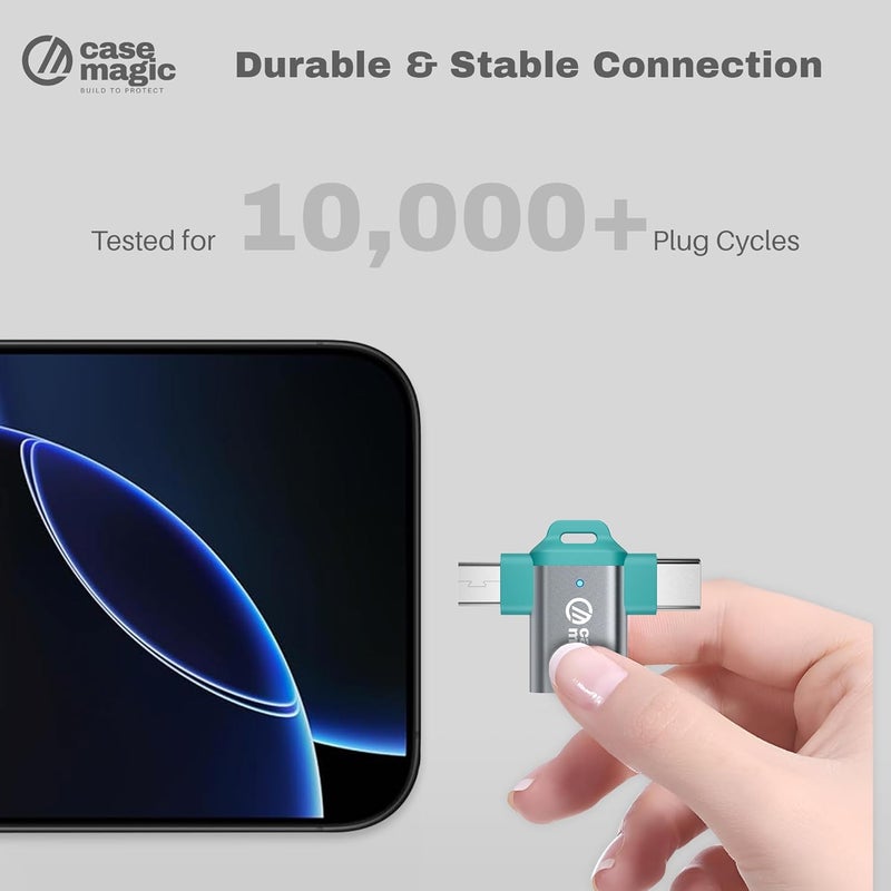 Case-Magic 2 in 1 OTG Adapter Micro USB & Type C to USB-A 2.0 Female Connector| High-Speed Data Transfer 10Gbps| OTG Pen Drive Adapter Compatible with Laptop, Smartphones, Tablet (No Charging Support) - Image 5