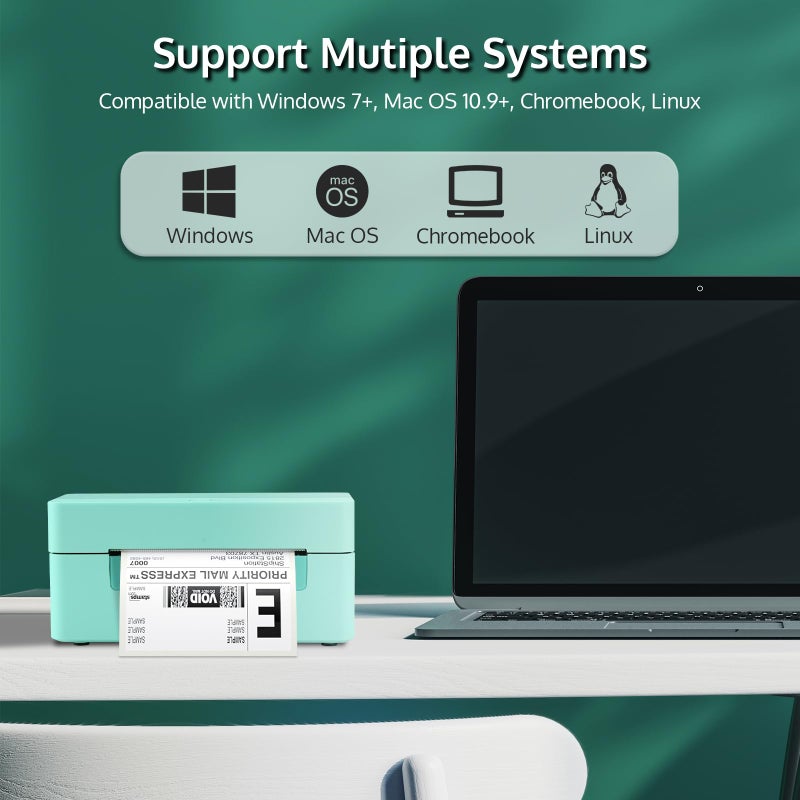 OFFNOVA Shipping Label Printer, 4x6 Label Printer for Shipping Packages, High Speed USB Thermal Printer, Supports ShipStation UPS FedEx Ebay (USB Version) - Image 3