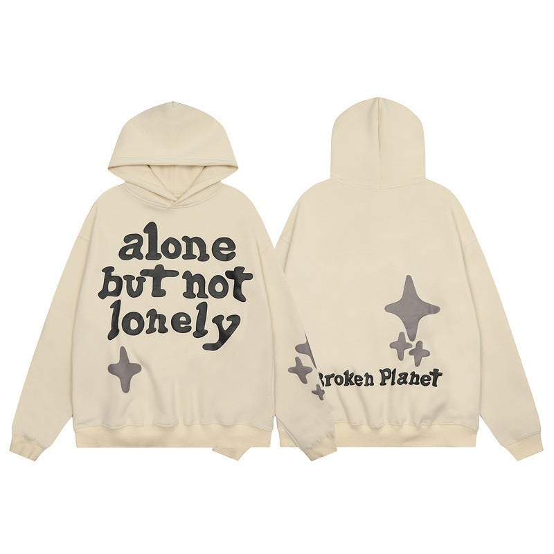 British Fashion Brand Broken Planet Stereo Foam Printed Fleece-Lined Sweater Men'S Couple Hoodie Women - Image 1