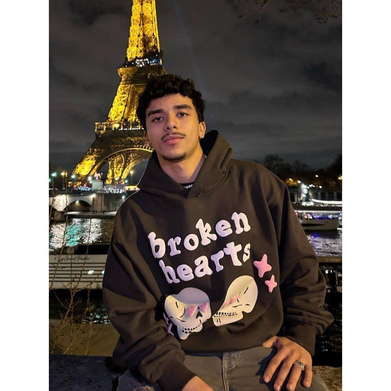 British Fashion Brand Broken Planet Stereo Foam Printed Fleece-Lined Sweater Men'S Couple Hoodie Women - Image 5