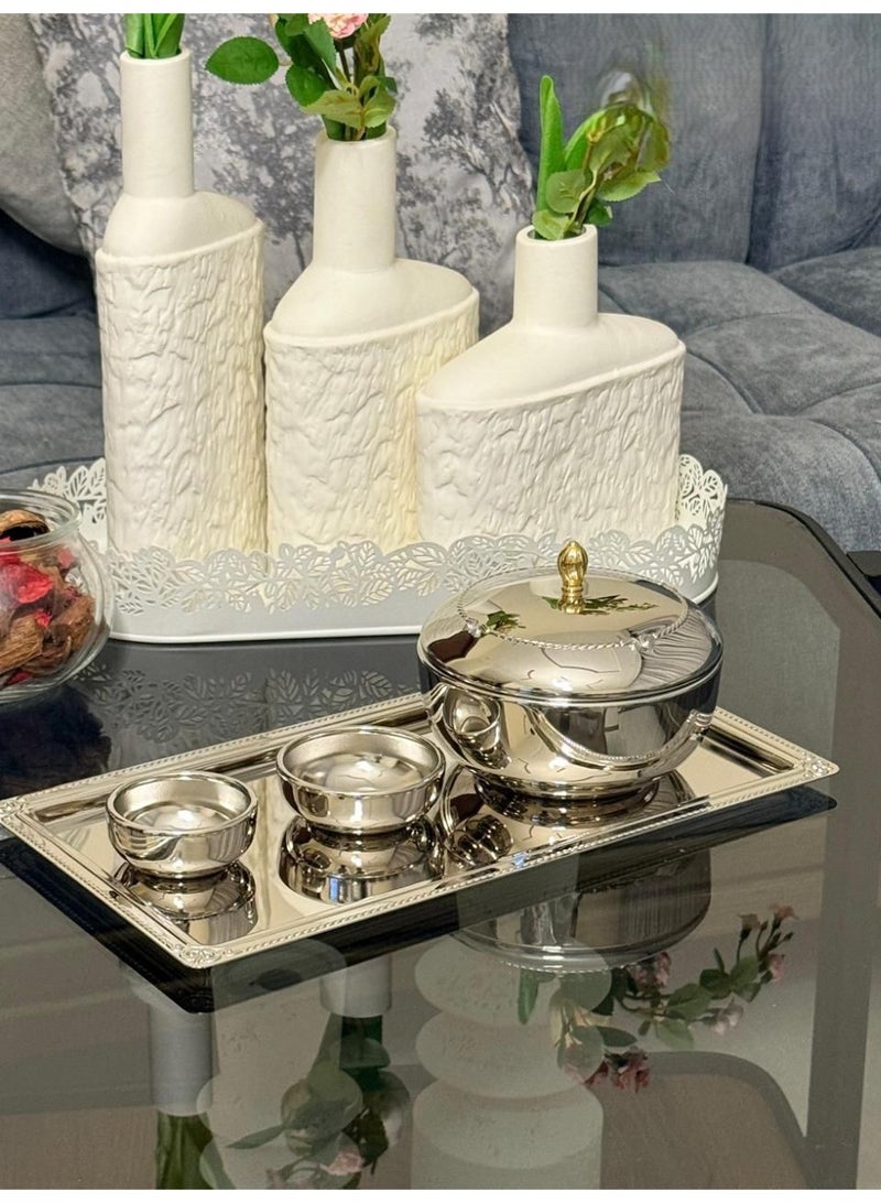 Luxury silver/gold plate and date set