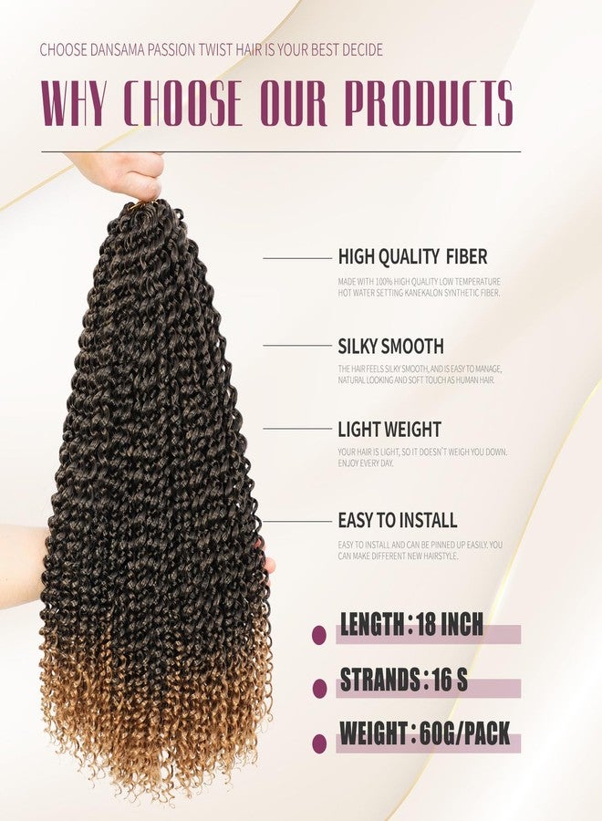Dansama Passion Twist Hair Water Wave Braiding Hair for Butterfly Style Crochet Braids Bohemian Hair Extensions (18inch (Pack of 6), T1B/27, Economy Pack) - Image 3