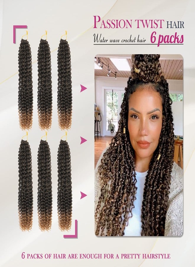 Dansama Passion Twist Hair Water Wave Braiding Hair for Butterfly Style Crochet Braids Bohemian Hair Extensions (18inch (Pack of 6), T1B/27, Economy Pack) - Image 2