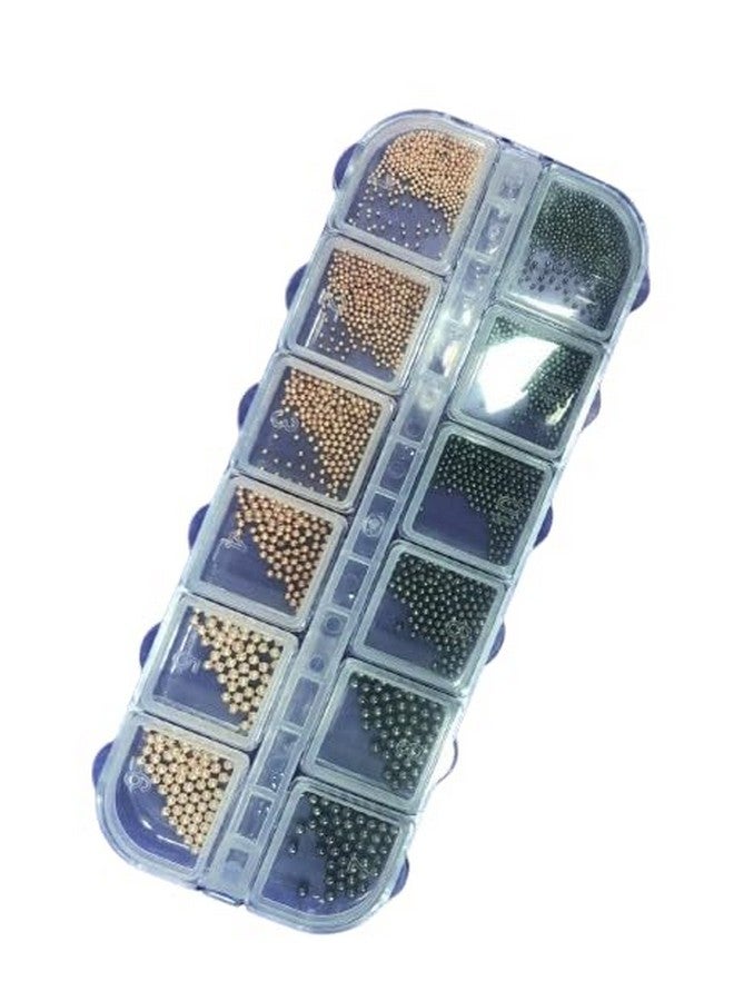 Trendy Metal Nail Art Beads, 3D Nail Design Decoration Mini Stainless Steel Balls - Image 1