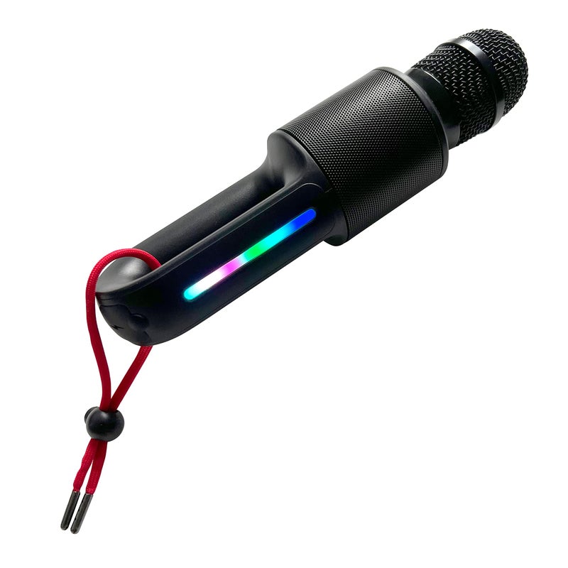 Move Mic by Singing Machine Bluetooth Karaoke Microphone Speaker with LED Lights 22 Voice FX Rechargeable Battery Portable Mic for Dorm Parties Family Fun Kids and Teens