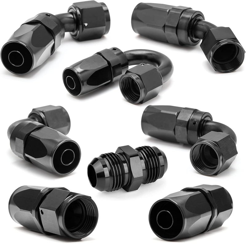 Medoon 10ft 10AN Black Nylon and Stainless Steel Braided Fuel Oil Hose Kit - Image 2