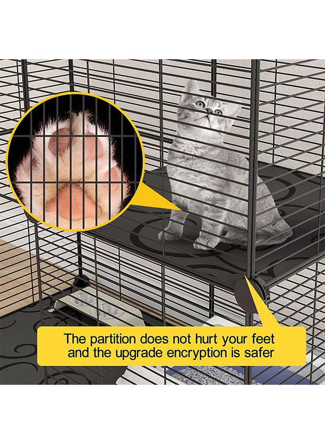 3-Tier Cat Cage Indoor DIY Cat Playpen Detachable Metal Wire Kennels 2Lx2Wx3H Crate Large Exercise Place Ideal for 1-2 Cats Black - Image 2