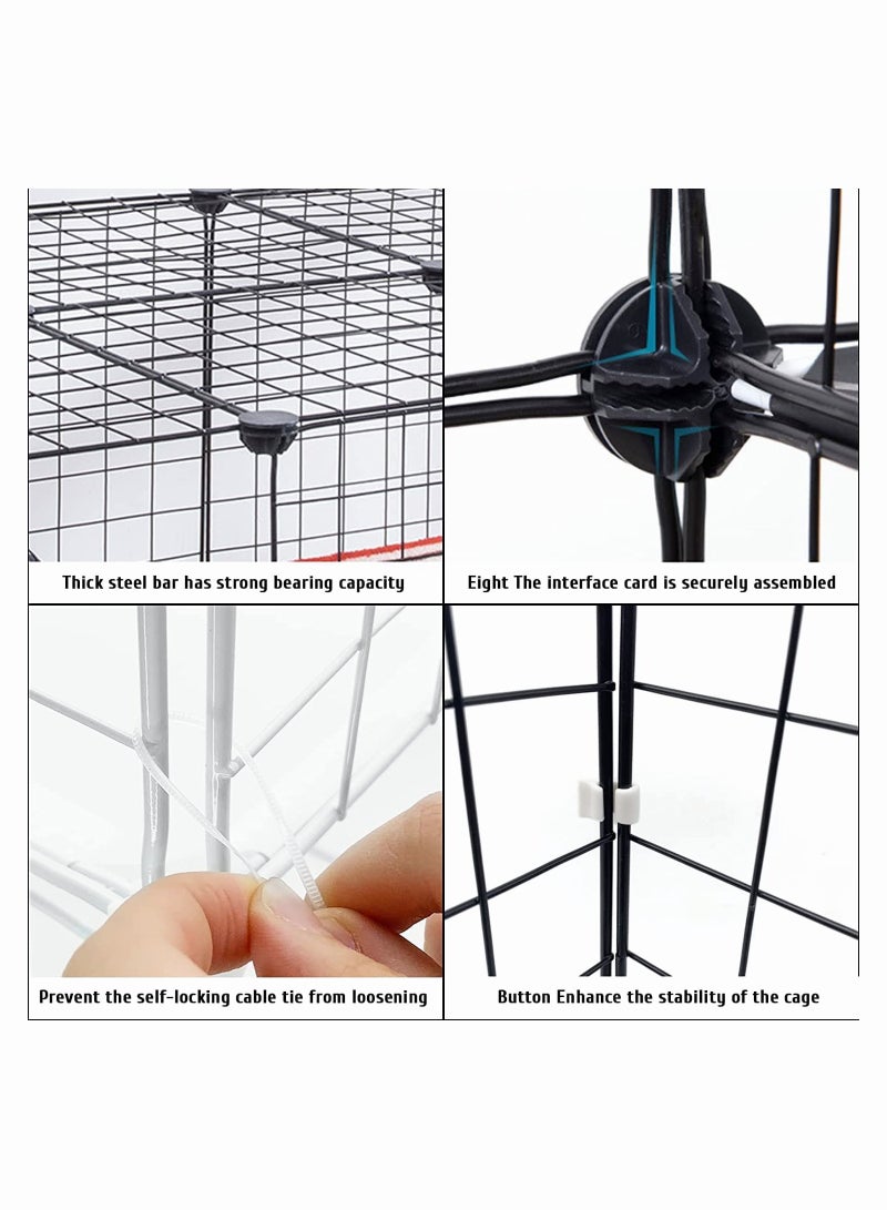 3-Tier Cat Cage Indoor DIY Cat Playpen Detachable Metal Wire Kennels 2Lx2Wx3H Crate Large Exercise Place Ideal for 1-2 Cats Black - Image 5