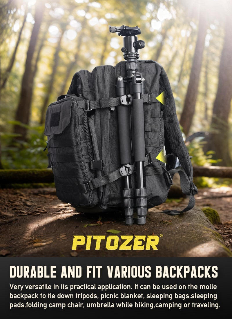 Pitozer Molle Backpack Straps Tactical Rush Tier System Molle Attachment for Tactical Military Backpack Plate Carrier Gear Accessories Compression Fastening Strap Pack Attachment Strap with Buckle - Image 5
