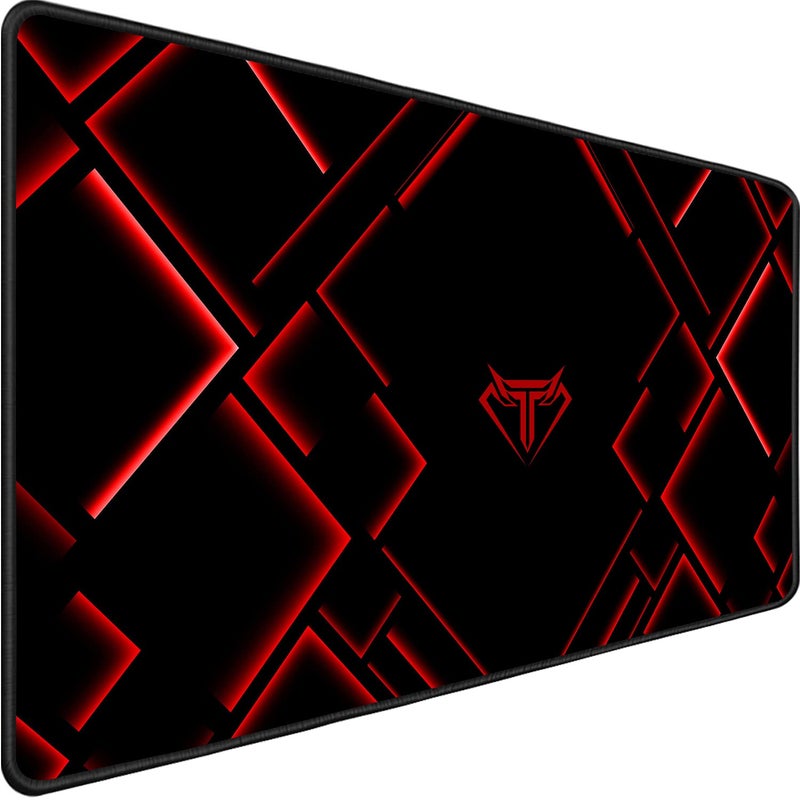 TEDNETGO Large Mouse Pad, Gaming Long Mouse Pad, Waterproof Extra Large Big Mousepad with Stitched Edge, XXL Non-Slip Computer Computer Keyboard Pad Mat for Gamer/Desktop/Office/Home, RED - Image 1