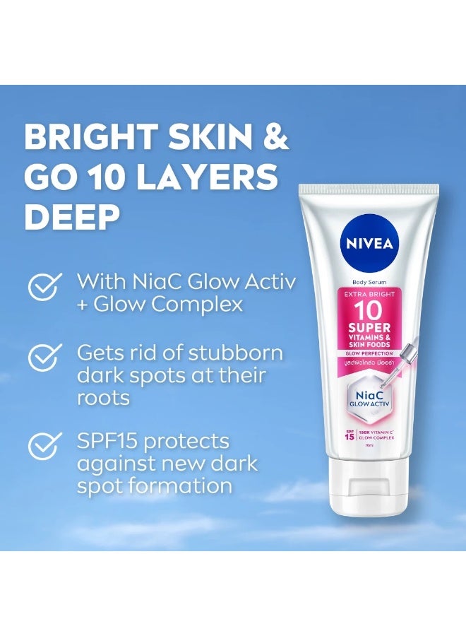 NIVEA Body Extra Bright 10 Super Vitamins & Skin Foods Serum In Lotion (3 x 300ml) | Body Care - Image 4