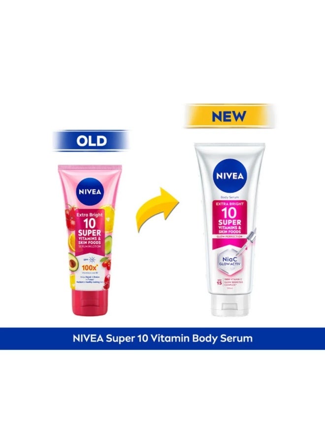 NIVEA Body Extra Bright 10 Super Vitamins & Skin Foods Serum In Lotion (3 x 300ml) | Body Care - Image 2