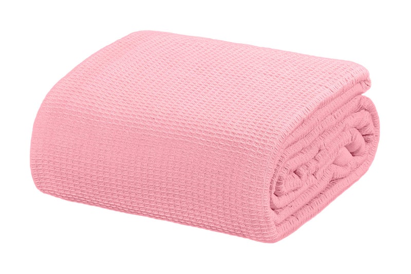 Crover All Season Waffle Premium Thermal Blanket Queen Size 90""x90"" Durable Soft Cozy Breathable Weave Design 100% Cotton  Orchid Pink - Image 3