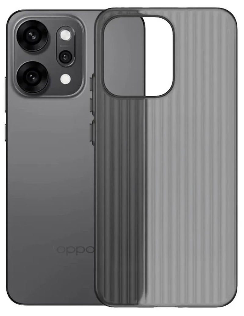 Kapa Wave Frosted Grip Back Cover for Oppo Reno 14 5G | Ultra Slim [with Metal Buttons] Matte Finish Back Case (Grey) - Image 1