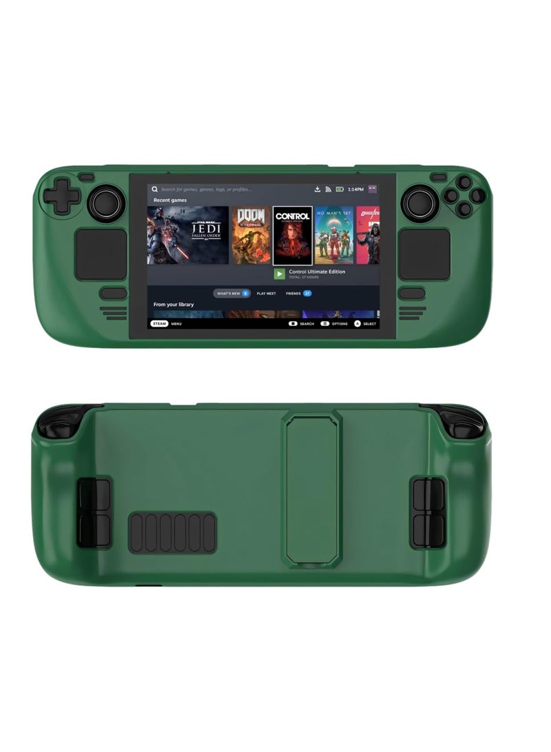 Steam Deck Case, Steam Deck Carrying Case, Kickstand Protective Case for Steam Deck, Valve Steam Deck Accessories with Drops, Scratches, Dust, Fingerprints, Hands Full (OD Green) - Image 1