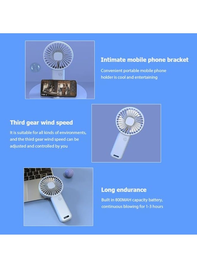 Loquat USB Mini Handheld Fan Ultra-quiet Portable Student Office Outdoor Travel 3 Speed Small Cooling Fans - Image 3