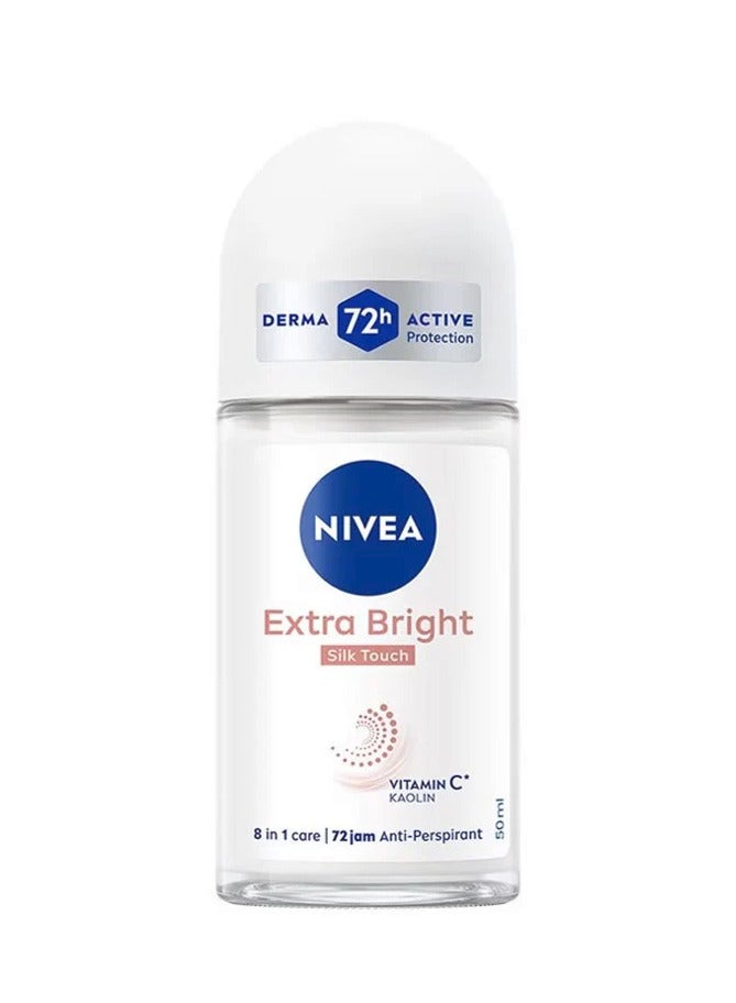 نيفيا عبوتين مزيل عرق نيفيا إكسترا برايت سيلك تاتش رول أون ٥٠ مل - Image 2