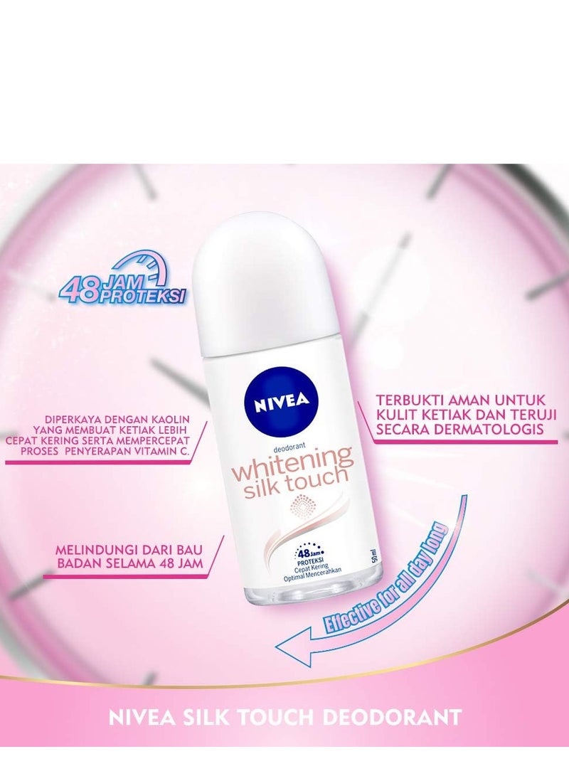 نيفيا عبوتين مزيل عرق نيفيا إكسترا برايت سيلك تاتش رول أون ٥٠ مل - Image 3