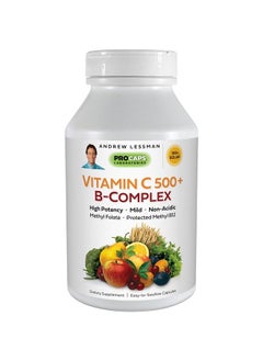 Andrew Lessman Vitamin C 500 Plus B-Complex 180 Capsules – Non-Acidic Vitamin C Plus Citrus Bioflavonoids for Immune System and Anti-Oxidant Support. Easy-to-Swallow Capsules. No Additives  - Image 1