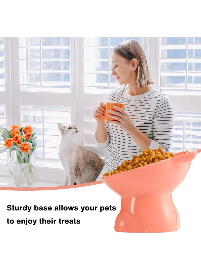 رات سو 3 قطع مكونة من وعاء للقطط بتصميم مرتفع وحامل، وعاء لتغذية القطط بميل للأمام للحد من القيء، وعاء لتغذية القطط - Image 3