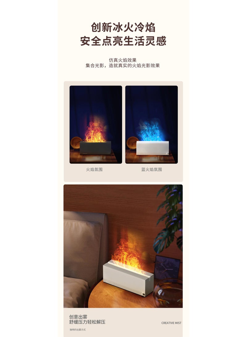 general Colorful Simulation Flame Aromatherapy Machine Desktop Silent Diffuser 3D Fireplace Atmosphere Lamp Air Humidification - Image 5