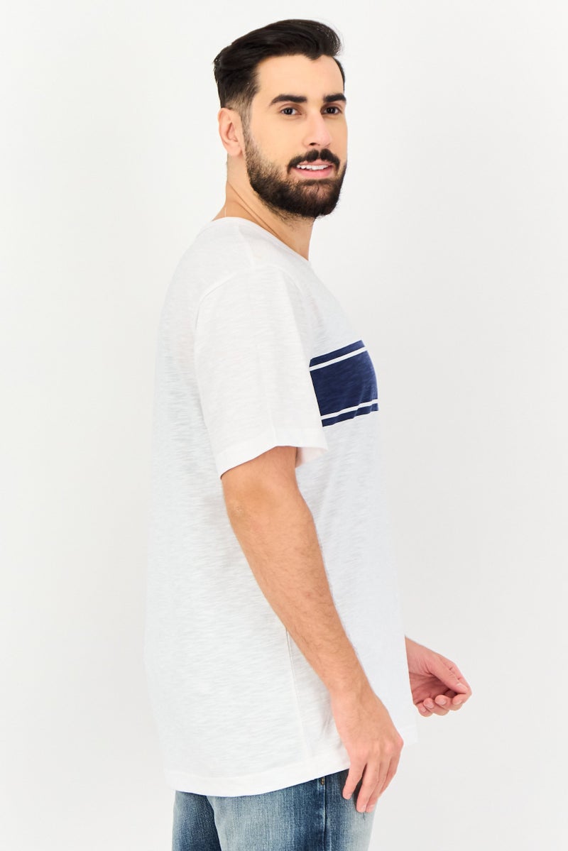 Chaps Men Crew Neck Short Sleeve Heather T-Shirt, White - Image 3