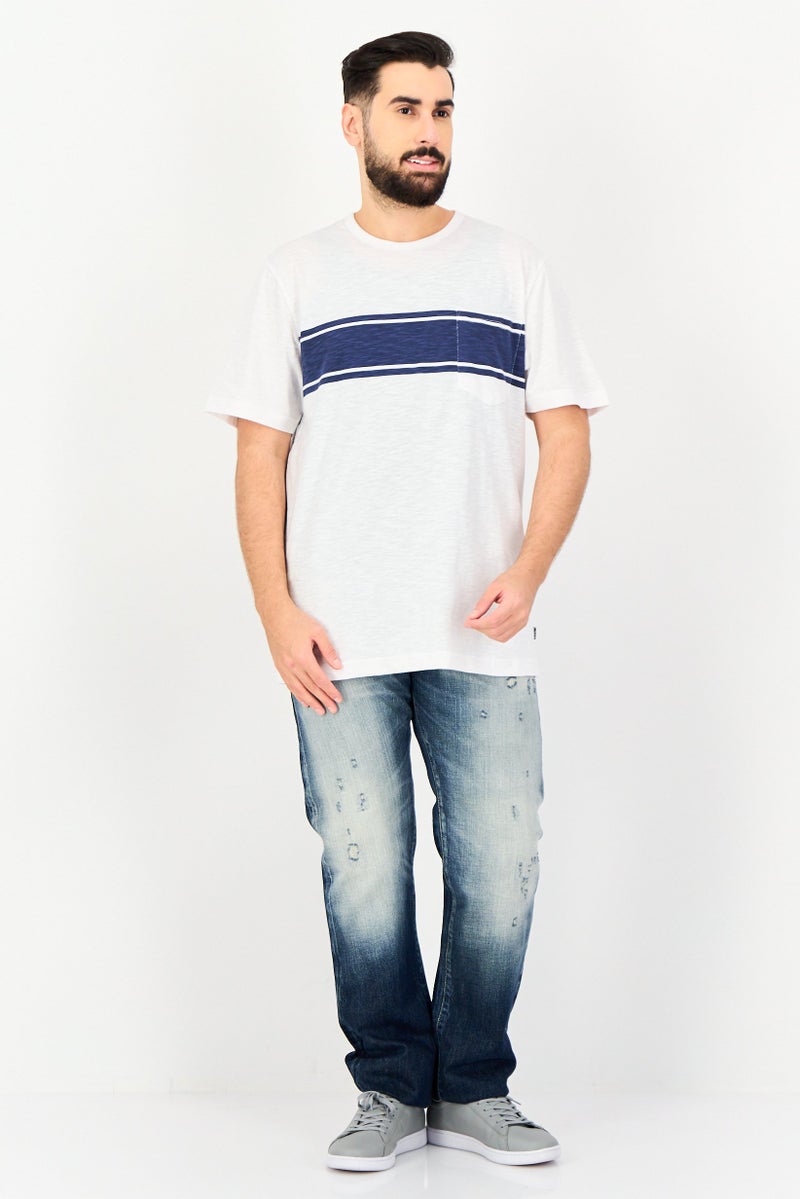 Chaps Men Crew Neck Short Sleeve Heather T-Shirt, White - Image 4