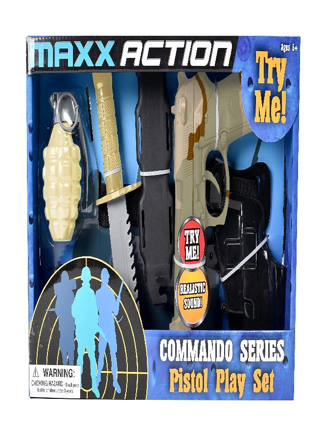 Sunny Days Entertainment Sunny Days Entertainment Commando Toy Play Set - 5 Piece Military Toys for Kids | Cowboy Sheriff Blaster with Holster and Adjustable Belt | Role Play Dress Up Costume Accessories - Maxx Action - Image 2