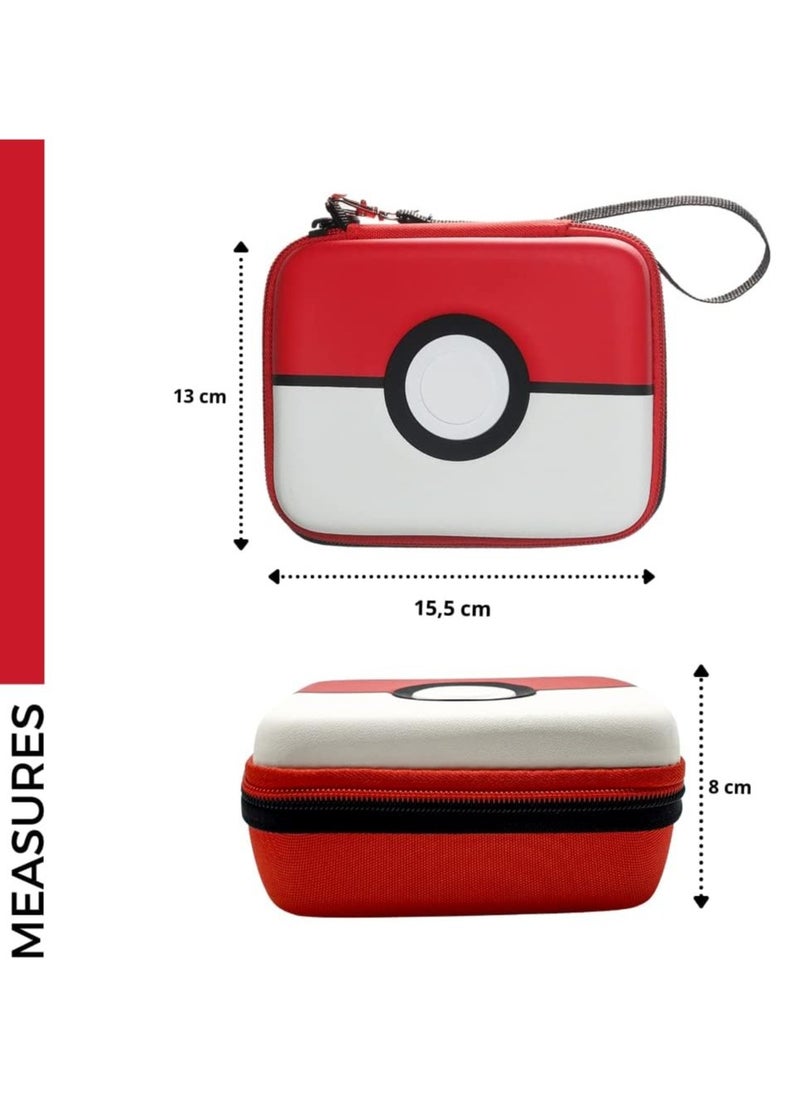 Pokeball Card Game Storage Case, Portable And Compact Cards Case Box, Easy To Carry Playing Cards Collection Game Card Case, Shock Resistant Hard Case For Trading Cards, (1pc, Design C Red And White)