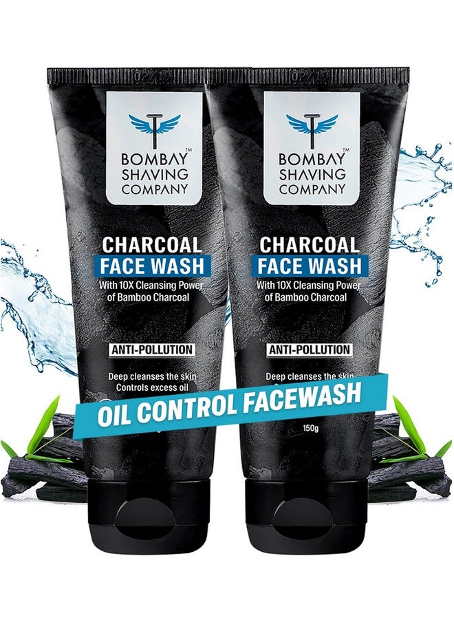 BOMBAY SHAVING COMPANY - Charcoal Facewash For Men | 150G X 2 | Excess Oil Control Face Wash - Image 1