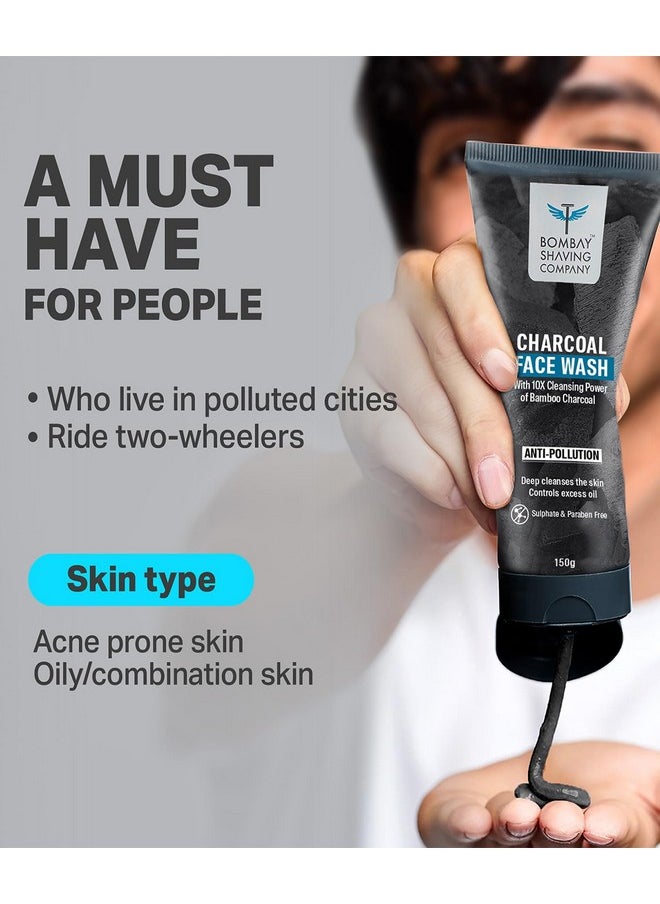 BOMBAY SHAVING COMPANY - Charcoal Facewash For Men | 150G X 2 | Excess Oil Control Face Wash - Image 1