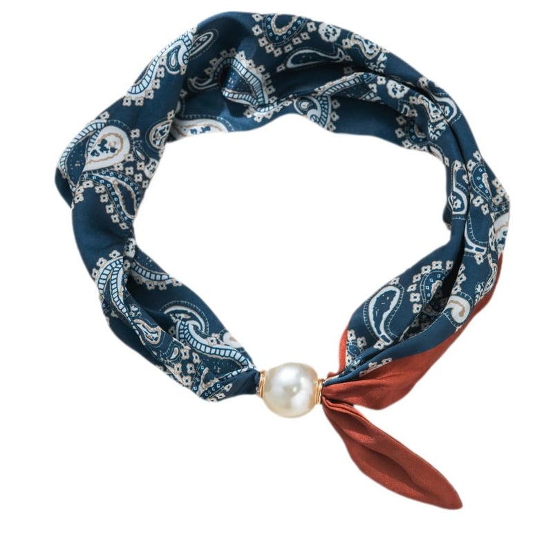 MIFYNN Silk Scarf Necklace for Woman Trendy Boho Scarf Necklace with Charm Western Country Cowgirl Cowboy Jewelry Gift - Image 1