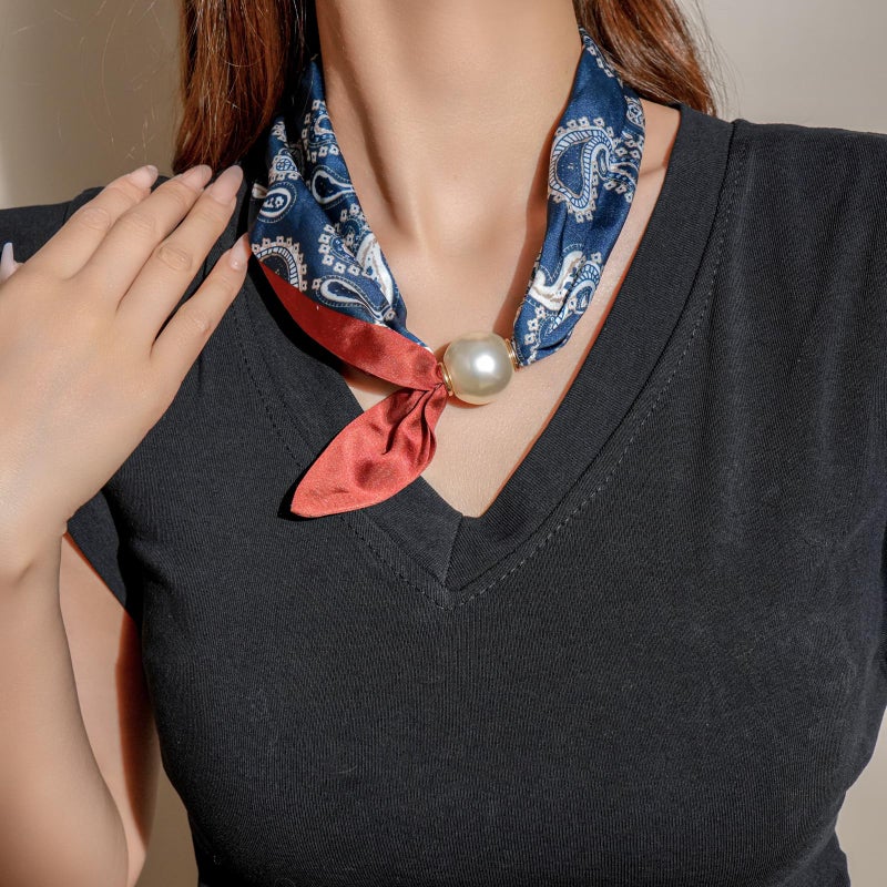 MIFYNN Silk Scarf Necklace for Woman Trendy Boho Scarf Necklace with Charm Western Country Cowgirl Cowboy Jewelry Gift - Image 4