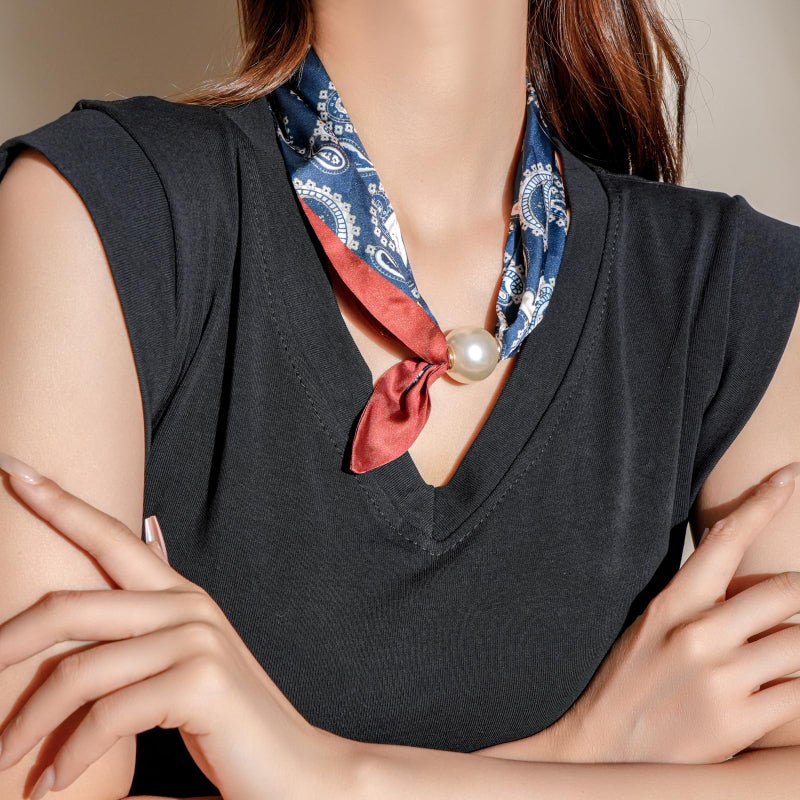 MIFYNN Silk Scarf Necklace for Woman Trendy Boho Scarf Necklace with Charm Western Country Cowgirl Cowboy Jewelry Gift - Image 5