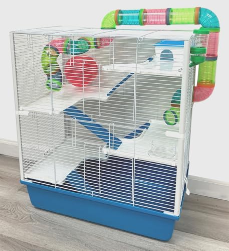 Mcage Extra Large 23" Multi-Tiers Easy Setup Hamster Palace Gerbil Habitat Mouse House Mice Home Critters Cage Complete Set of Accessories Expandable Customizable Hide House Food Bowl Running Wheel - Image 1