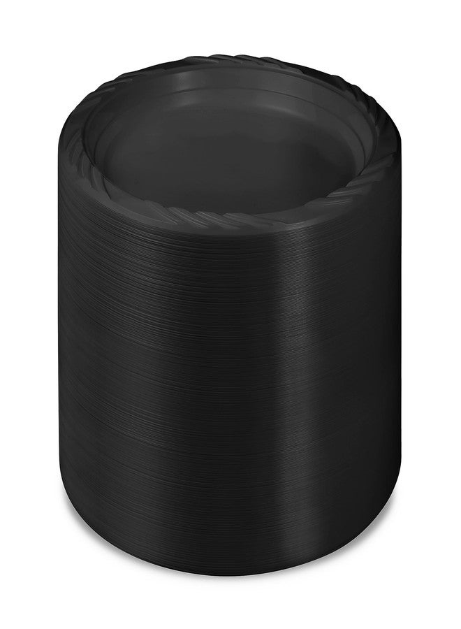 Munfix 200 Black Plastic Plates Set - 7 Inch Disposable Dessert/Salad Plates, Bulk Pack for Party, BBQ, Picnic, Parties, Travel and Events, Microwavable Recyclable - Image 4