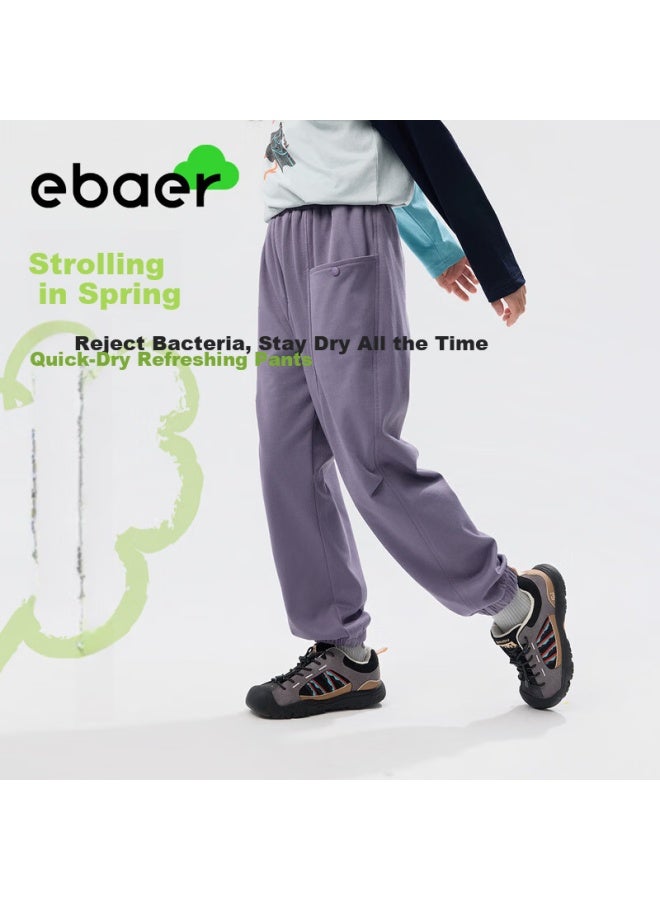 Ebaer Kids Boys Knitted Jogger Pants Spring Autumn Children's Sports Casual Pants Girls Sweatpants Purple 140 - Image 1