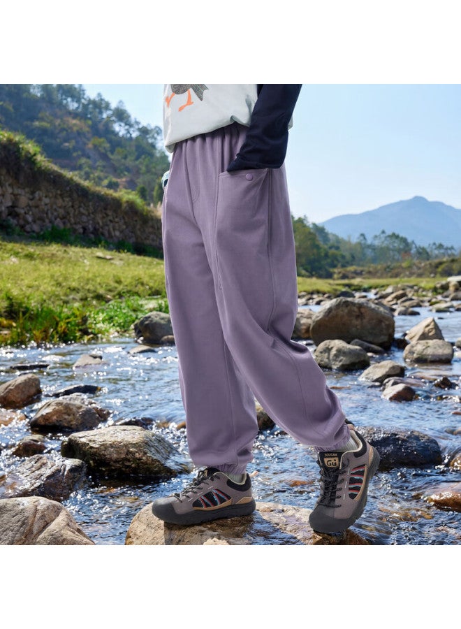 Ebaer Kids Boys Knitted Jogger Pants Spring Autumn Children's Sports Casual Pants Girls Sweatpants Purple 140 - Image 2