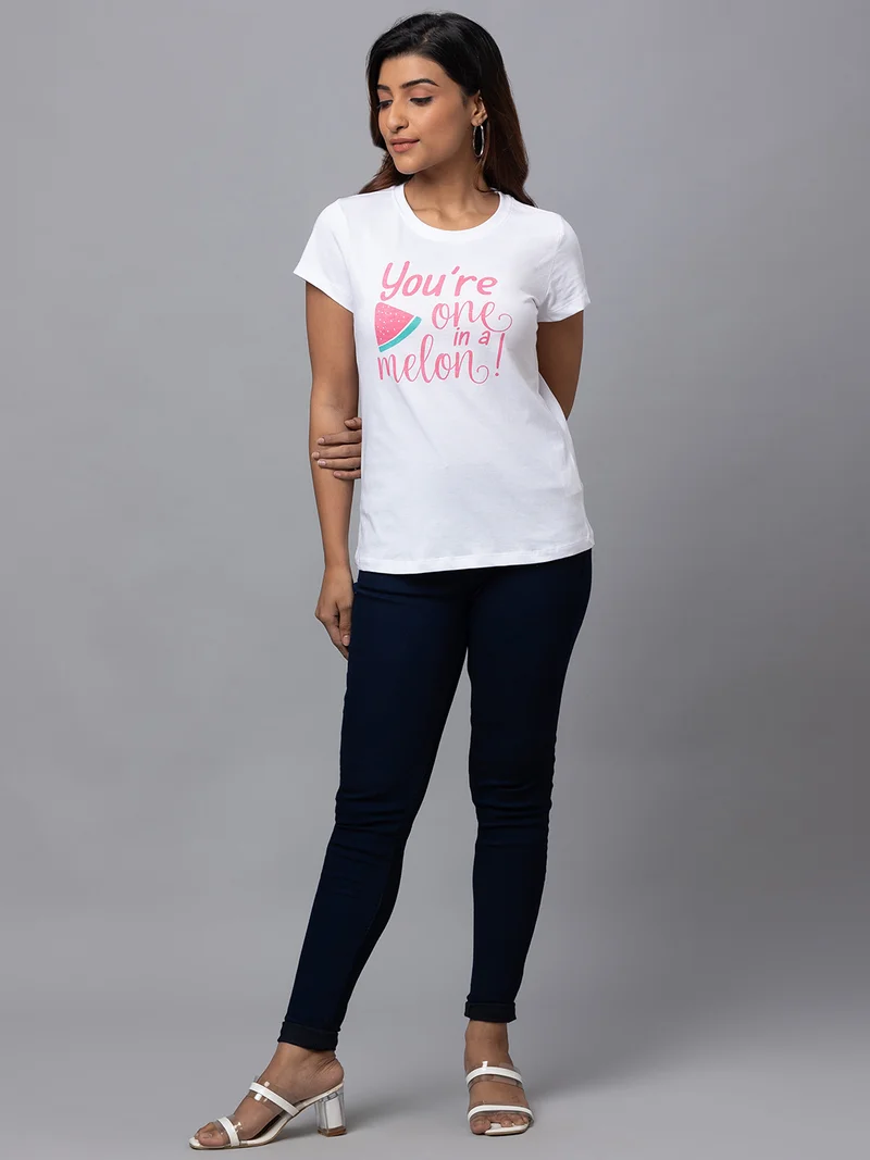 جلو باص جينز سكيني نسائي أزرق داكن بخصر متوسط مطاطي