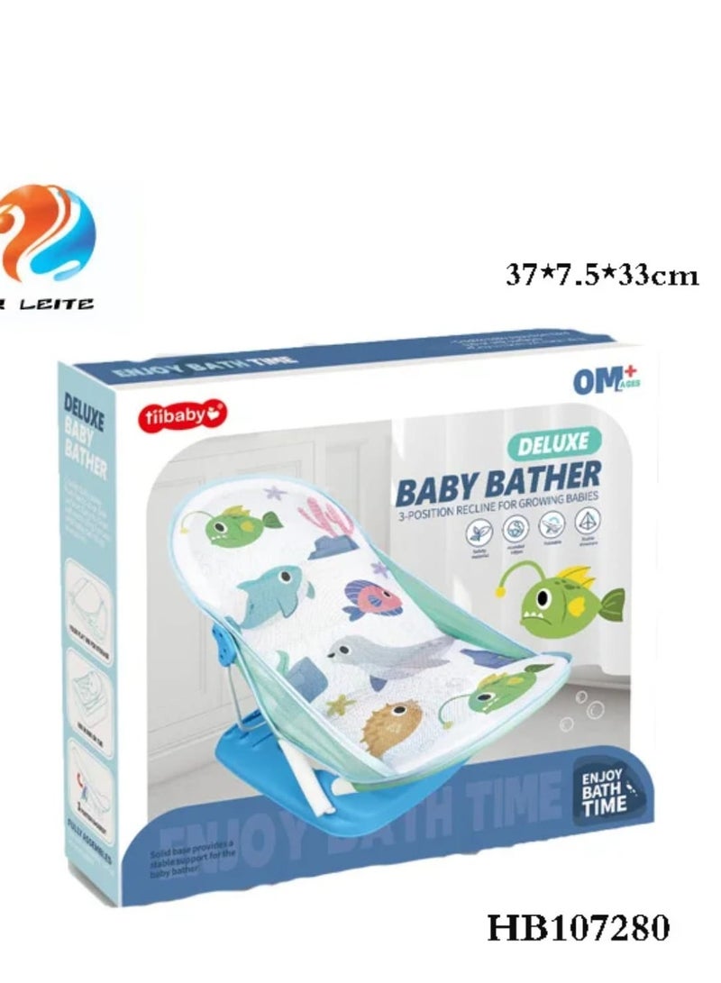 Colorful Infant Bathing Device Adjustable Newborn Bathing Chair Foldable Baby Bath Chair - Image 3