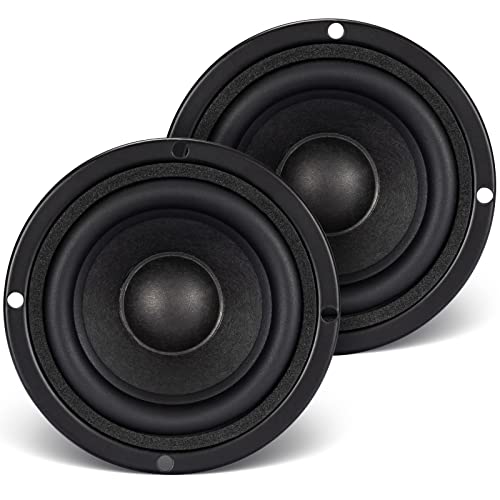 Facmogu Pack of 2 Full Range Bookshelf Speaker, 3 Inch 8 Ohm Anti-Magnetic HiFi Tweeter Wooden Enclosure Home Audio Woofer Multimedia Speakers (8Ω) - Image 2