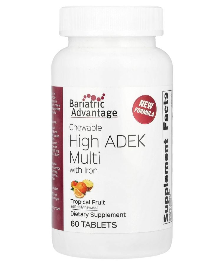 Bariatric Advantage Chewable High ADEK Multi with Iron Tropical Fruit 60 Tablets